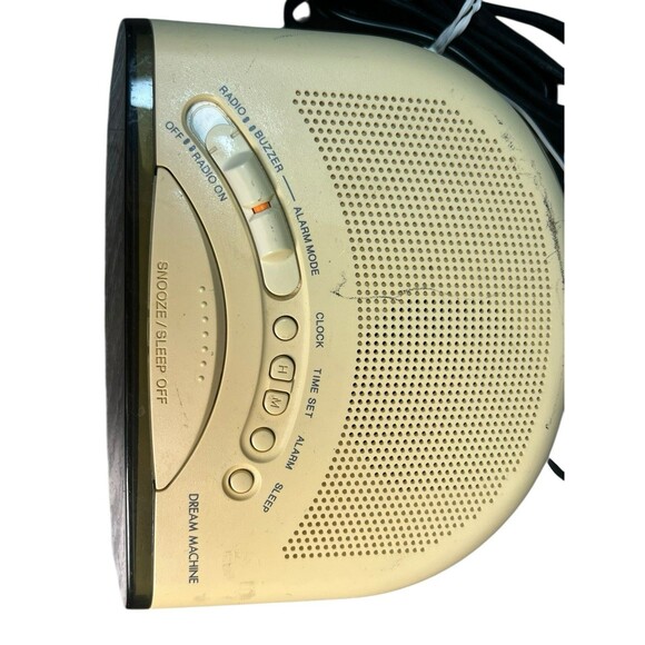 VINTAGE‎ Sony Dream Machine ICF-C211 AM/FM Alarm Clock Radio White Tested Works - Picture 4 of 7